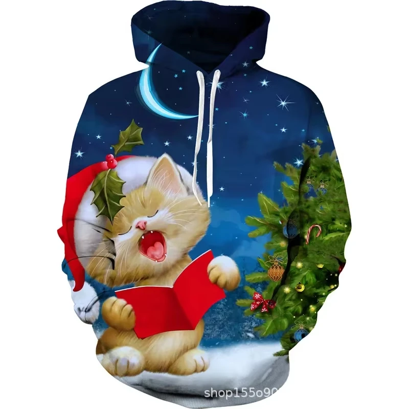 Santa Claus Sweatshirt Christmas Carnaval 3d Print Hoodie Men Women Fashion Hoodies Kids Sweats Elk Coat Christmas Gift Hoodie