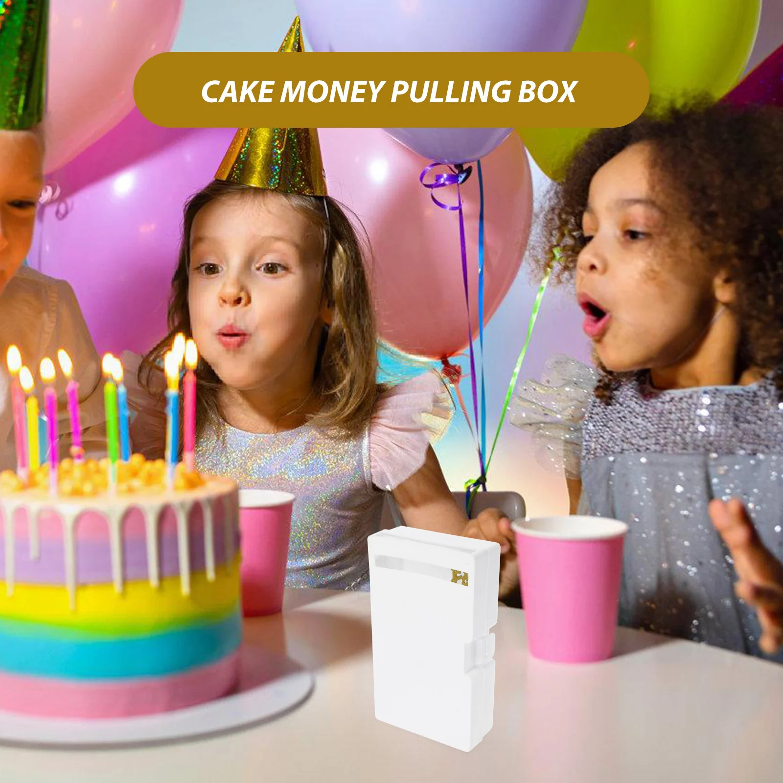 2 個ケーキマネープルボックス高品質プラスチック誕生日パーティー用品サプライズマネーディスペンサーボックスケーキデコレーション