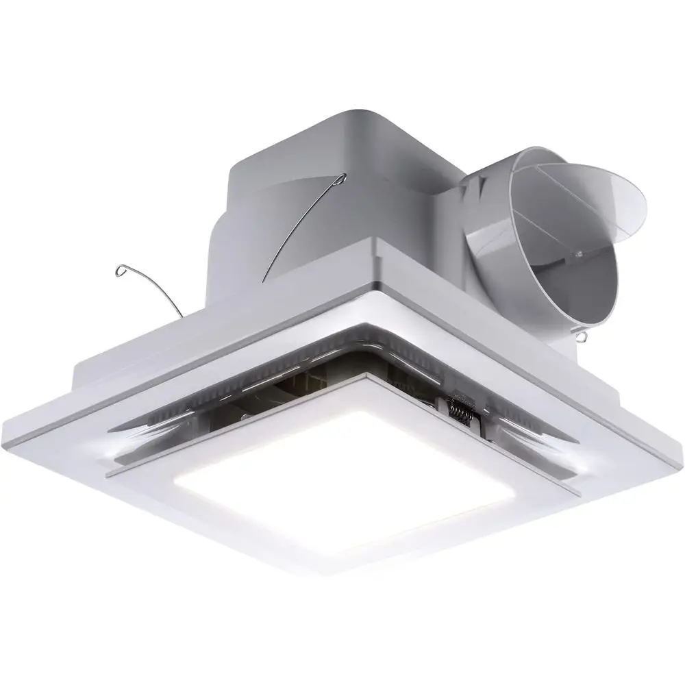 

Bathroom Exhaust an with LED Light Square Quiet ern Ceiling Mount Ventilation an Combination or Shower/Restroom/Oice, 110 CM 1.0