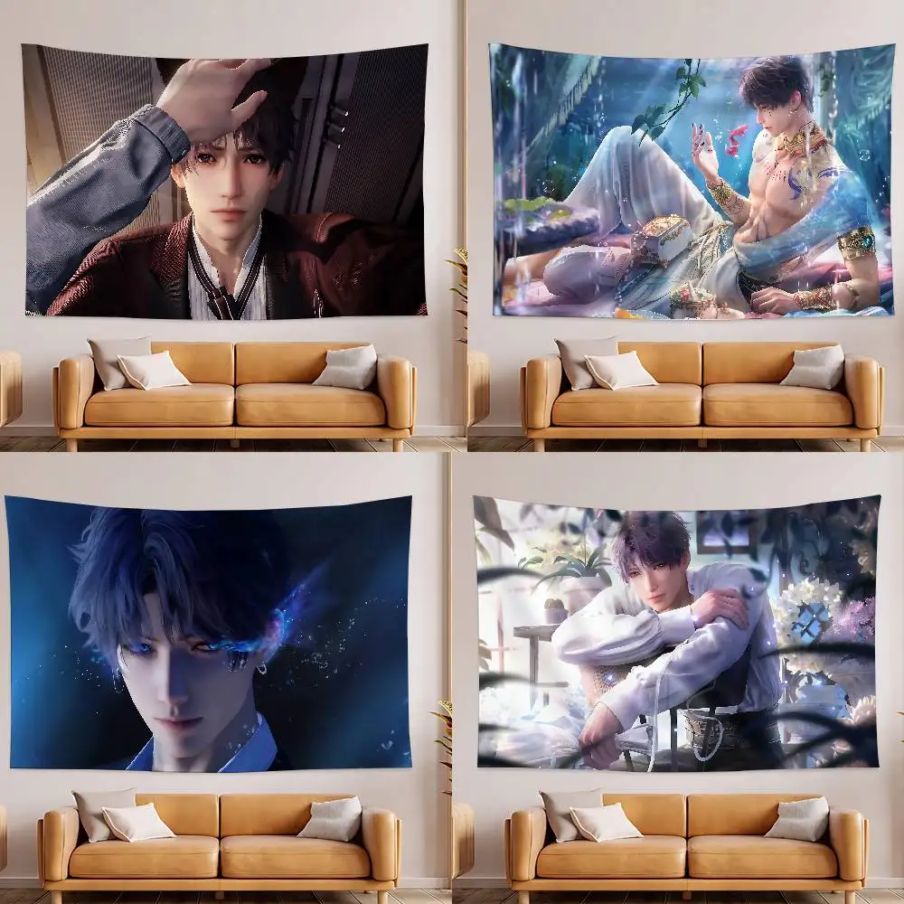 L-الحب والمساحة العميقة رافاييل نسيج الجدار الشنق نسيج آرت ديكو نمط بطانية الستار غرفة نوم المنزل غرفة المعيشة الديكور