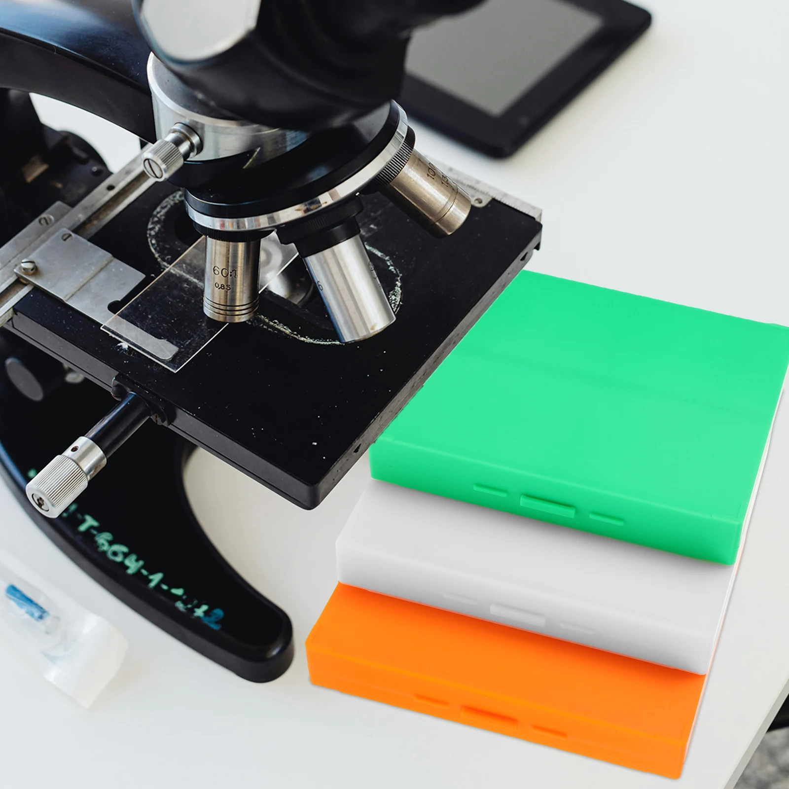 

3pcs Microscope Reusable Plastic Specimen Storage Laboratory Lightweight Large Capacity