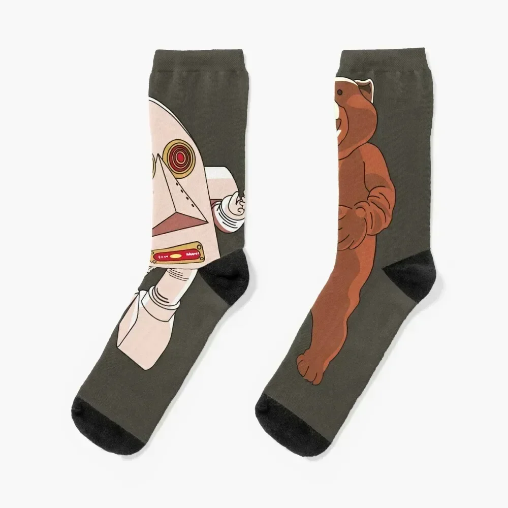 روبوت الدب الحديث تظهر الجوارب الأزهار الرجال أحذية المشي لمسافات طويلة الثلوج الجوارب النساء الرجال