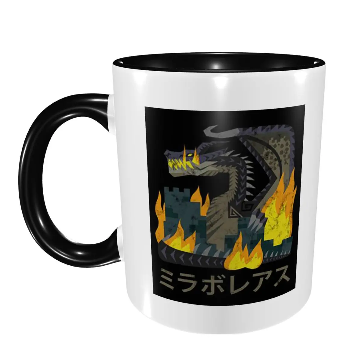 Monster Hunter World Iceborne Nargacuga Kanji Icon Mug Funny Ceramic Coffee Cups Tea Mugs Milk Cup Drinkware Gift for Woman Man