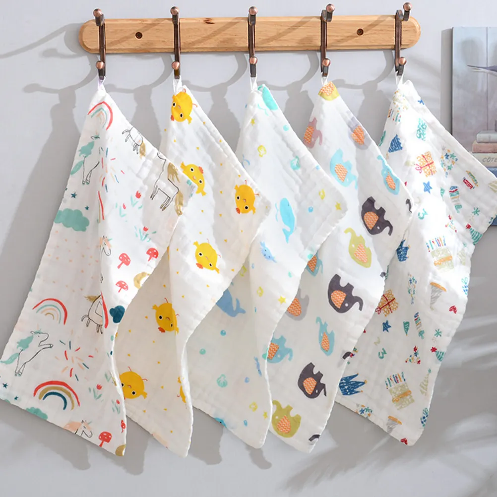 家庭用ウォッシュクロス-ハンドガーゼ-フェイス用-滑らかな質感-5枚