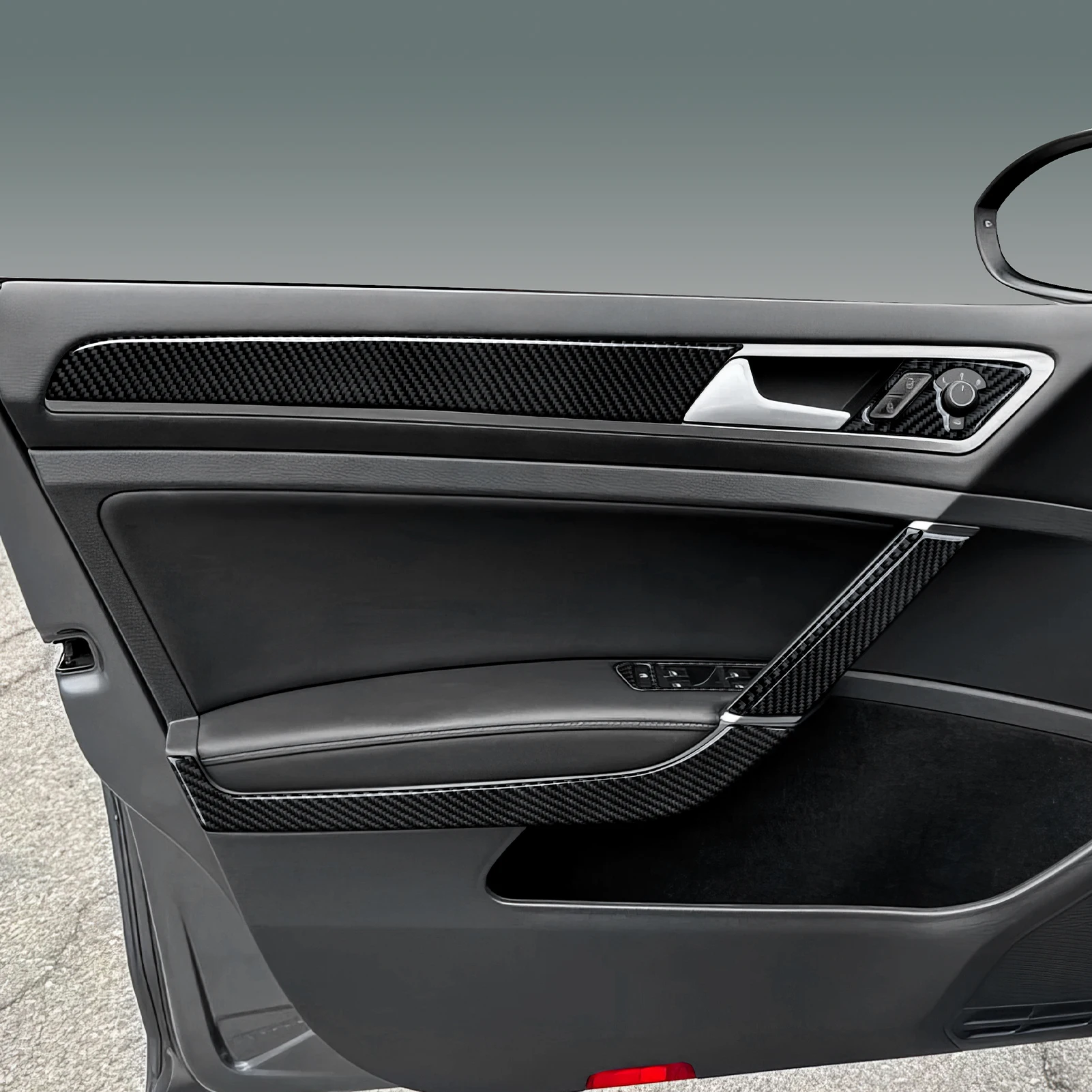 For VW Golf VII MK7 GTE GTI R Variant, Car Door Decorative Strips Panel Protect Carbon Fiber Interior Sticker Trim Accessories view 2