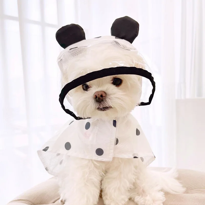 

Dog Raincoat Summer Rain Out Special Clothes Cute Polka Dot Poncho Anti Small Dog Hooded Clothes Pet Supplies