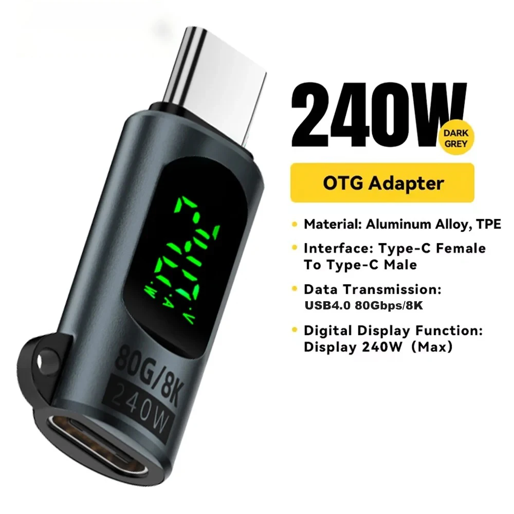 USB4 Type C to C OTG Adapter 240W Digital Display 40Gbps 8K Video For Thunderbolt 3 4 5 For iPhone 15 16 Macbook Samsung PC
