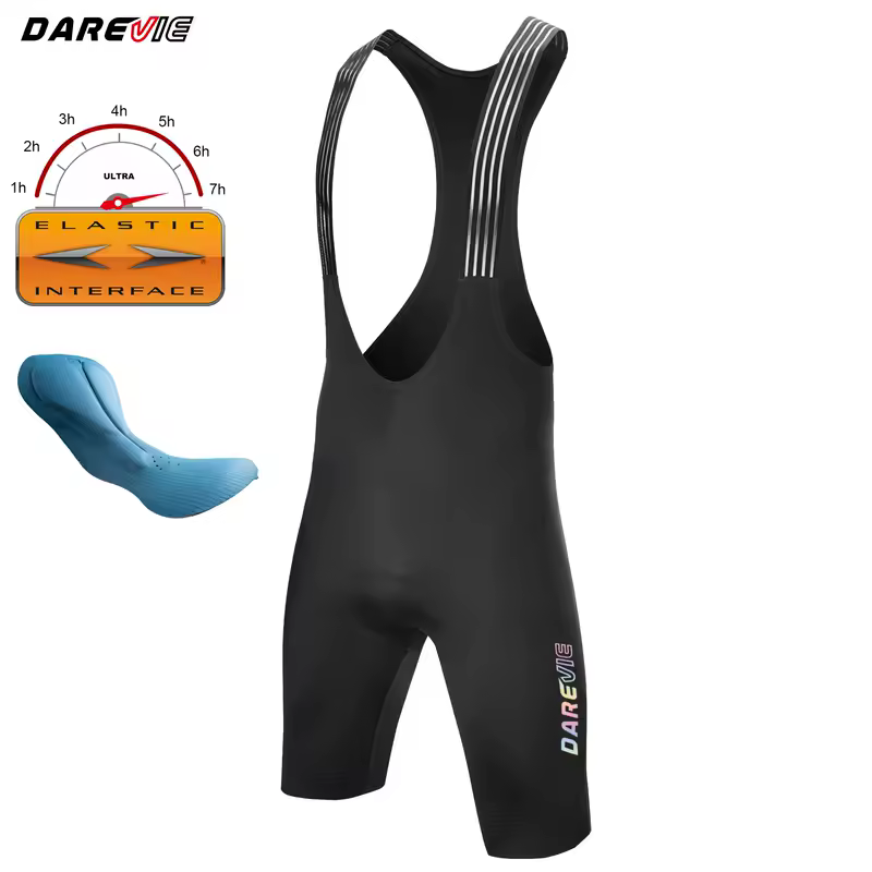 DAREVIE Cycling Bib Shorts Seamless 4.0 Italy ELASTIC-INTERFACE Pad Cycling Shorts Diamond Leg Gripper Men's Bretelelle Shorts - Image 8