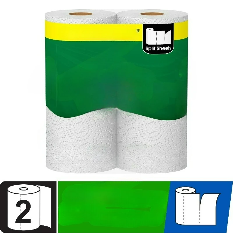 Ultra Strong Paper Towels, White, 2 Double Rolls