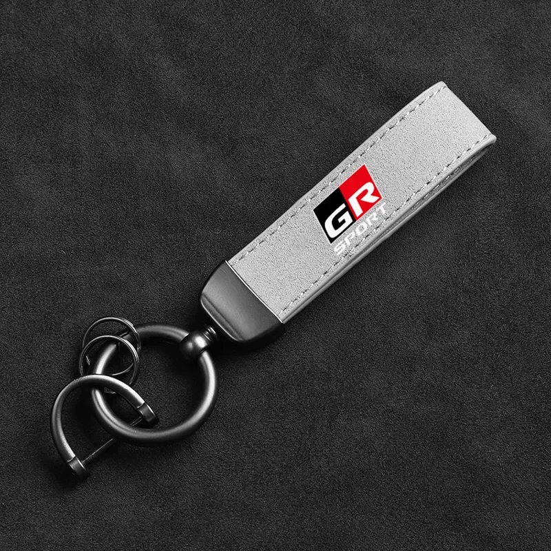 Car Keychain Suede Keychain Sport Car Key Ring Custom Gift With Logo For Toyota GR GAZOO RACING Toyota Yaris Hilux Corolla Prius