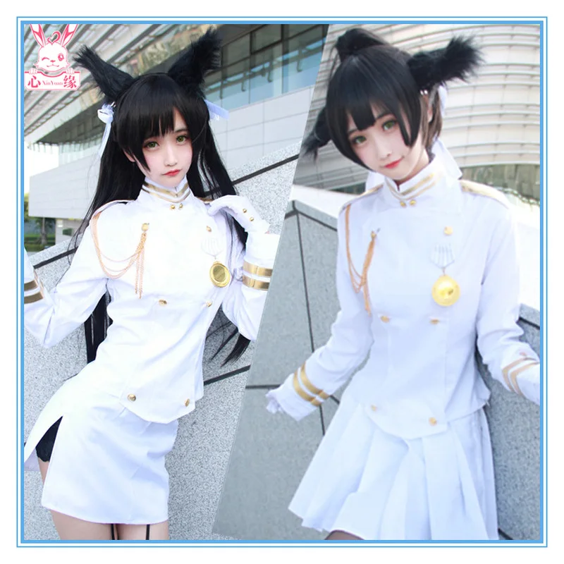 

Collection Dresses Azur Lane Takao and Atago Uniform Women Skirt Lady White Battleframe Cosplay Costume Adult Outfit Clothing