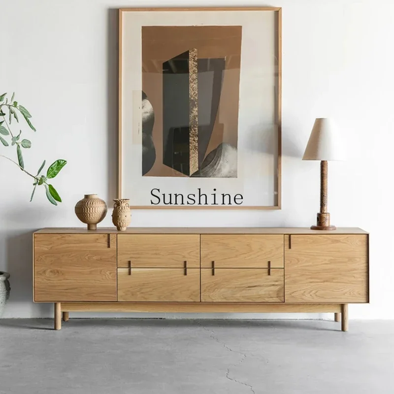 

Log color Nordic simple floor storage floor cabinet Modern storage cabinet