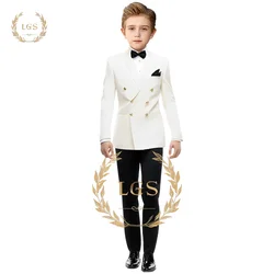 Boys double-breasted wedding suit 2-piece suit (jacket and trousers set) 3~16 years old children's formal custom suit