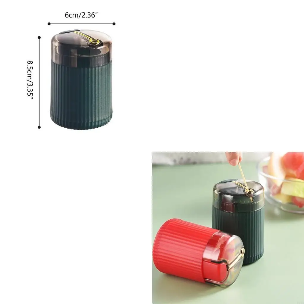 F19B Cylinder Toothpick Dispenser Funny Push-type Toothpick Round Holder