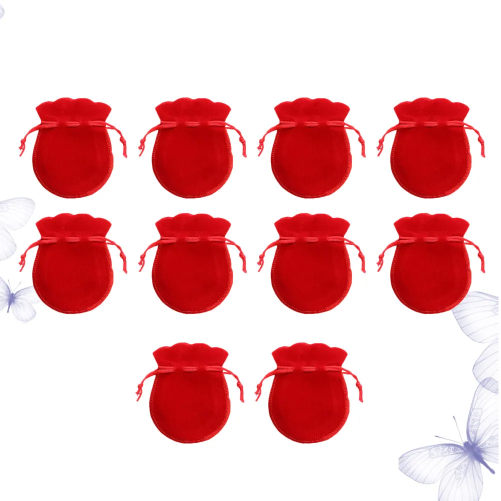 

20Pcs Classy Drawstring Pouches Jewelry Gift Bags Flannel Material Easy Open Close for Wedding Christmas Birthday
