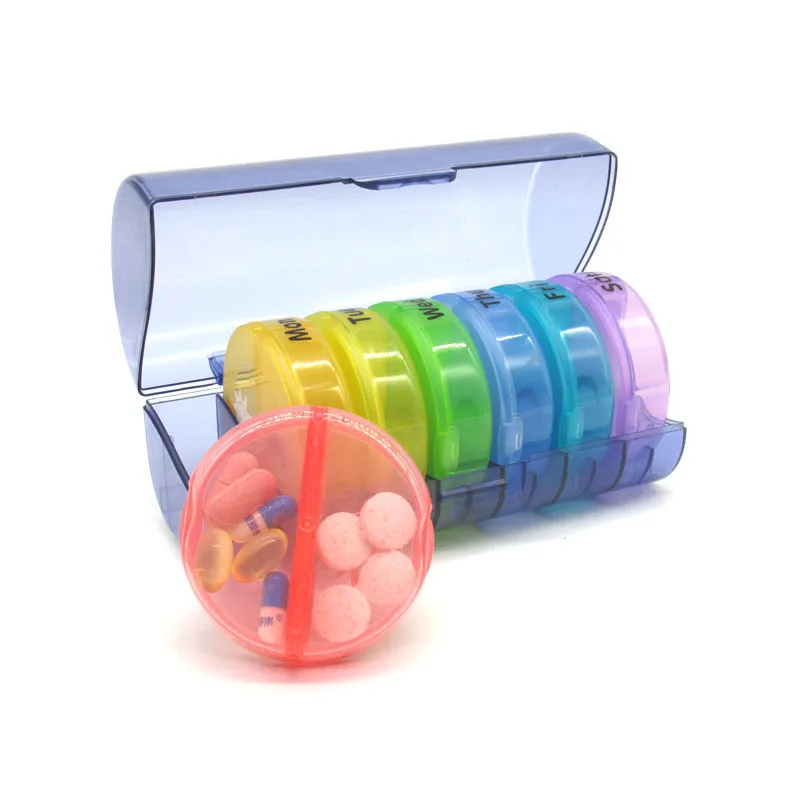 7 Days Daily Pill Box for Medicine French Holder Drug Case Weekly Pill Organizer Tablet Container Waterproof Secret Compartments