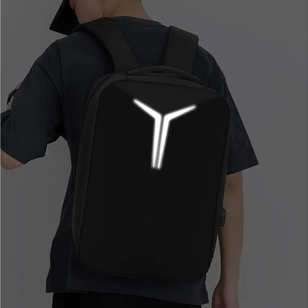 حقيبة ظهر مقاومة للماء للأعمال ذات هيكل صلب وخفيفة الوزن وعاكسة للضوء وحقيبة كتف مزدوجة ذات سعة كبيرة ومنفذ شحن USB