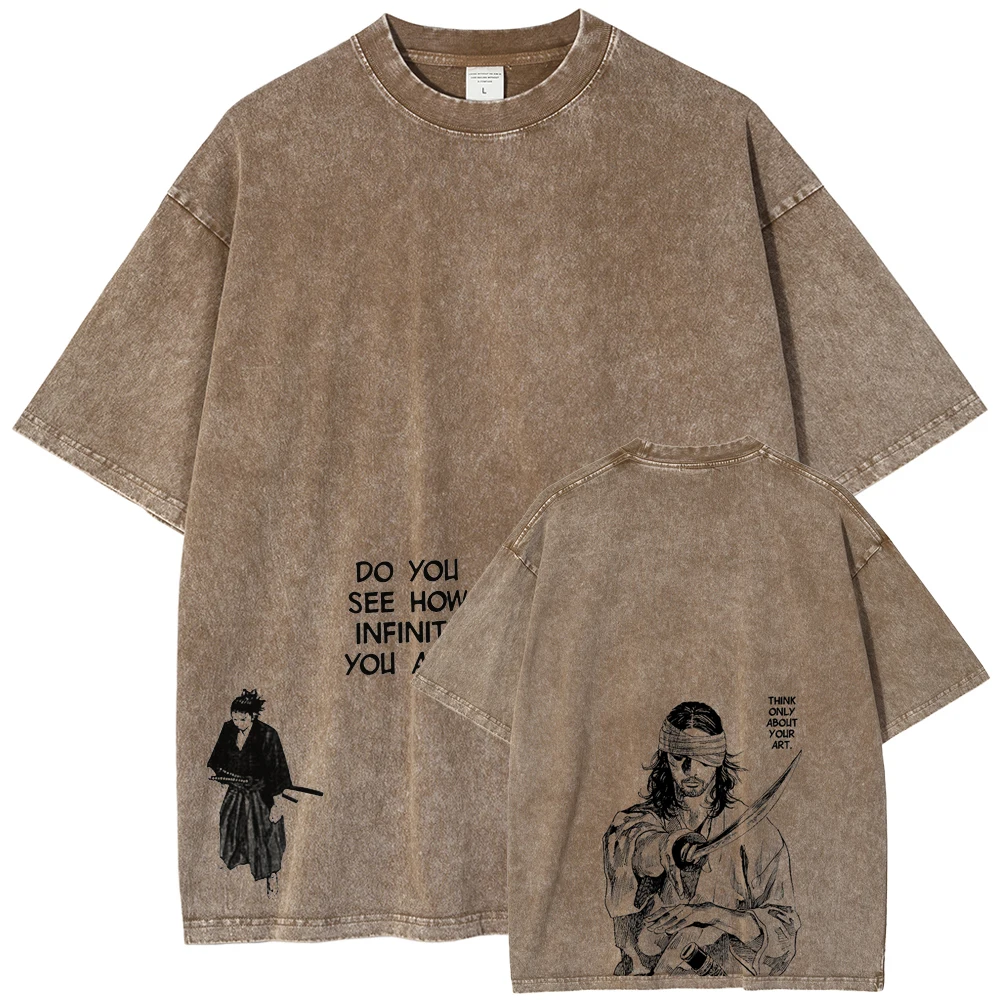 Anime Vagabond Miyamoto Musashi Graphic Tee Men Manga Vintage T-shirts 4