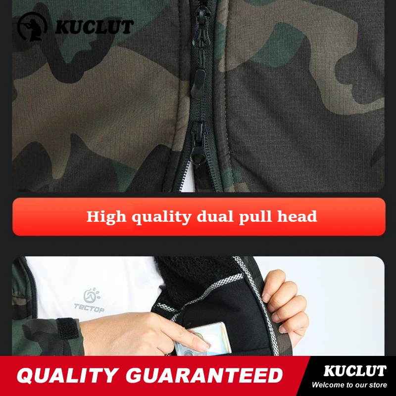 Picture 6: Winter Tactical Camouflage Man Sets Fleece Scratch Resistant Windproof Big Pocket Suits Camping Training Mountaineering 2-piece