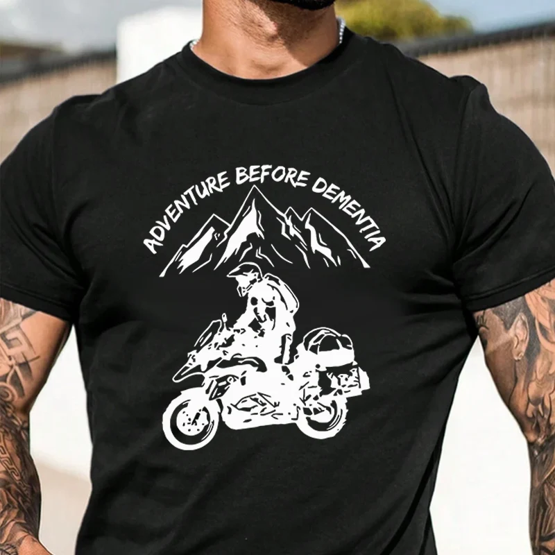 

Mountain Adventure Biker Men's Graphic T-Shirt Fashionable Casual Street Style Suitable For Travel And Sports Tee