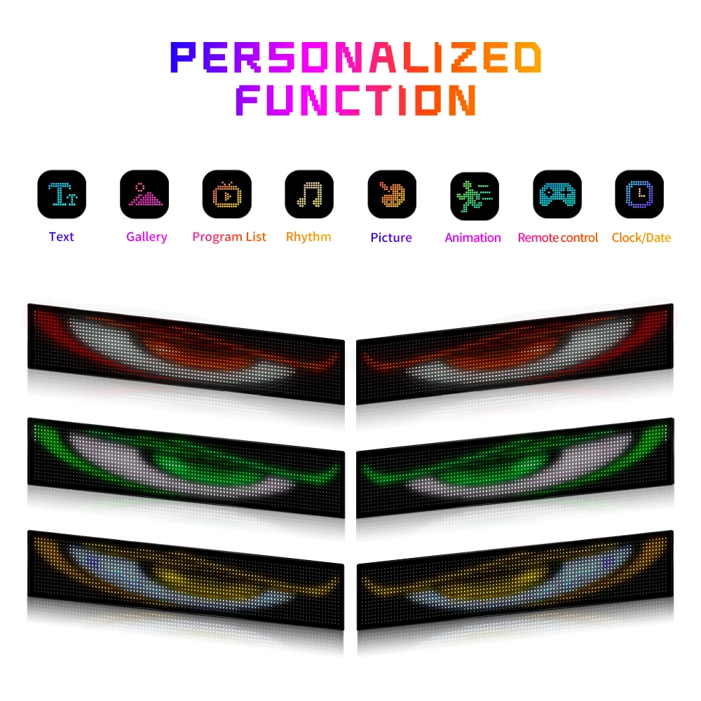 

LED Matrix Pixel Panel Led DIY Display Truck Eye Car Sign Bluetooth App Animation Control Programmable Flexible Screen IP67