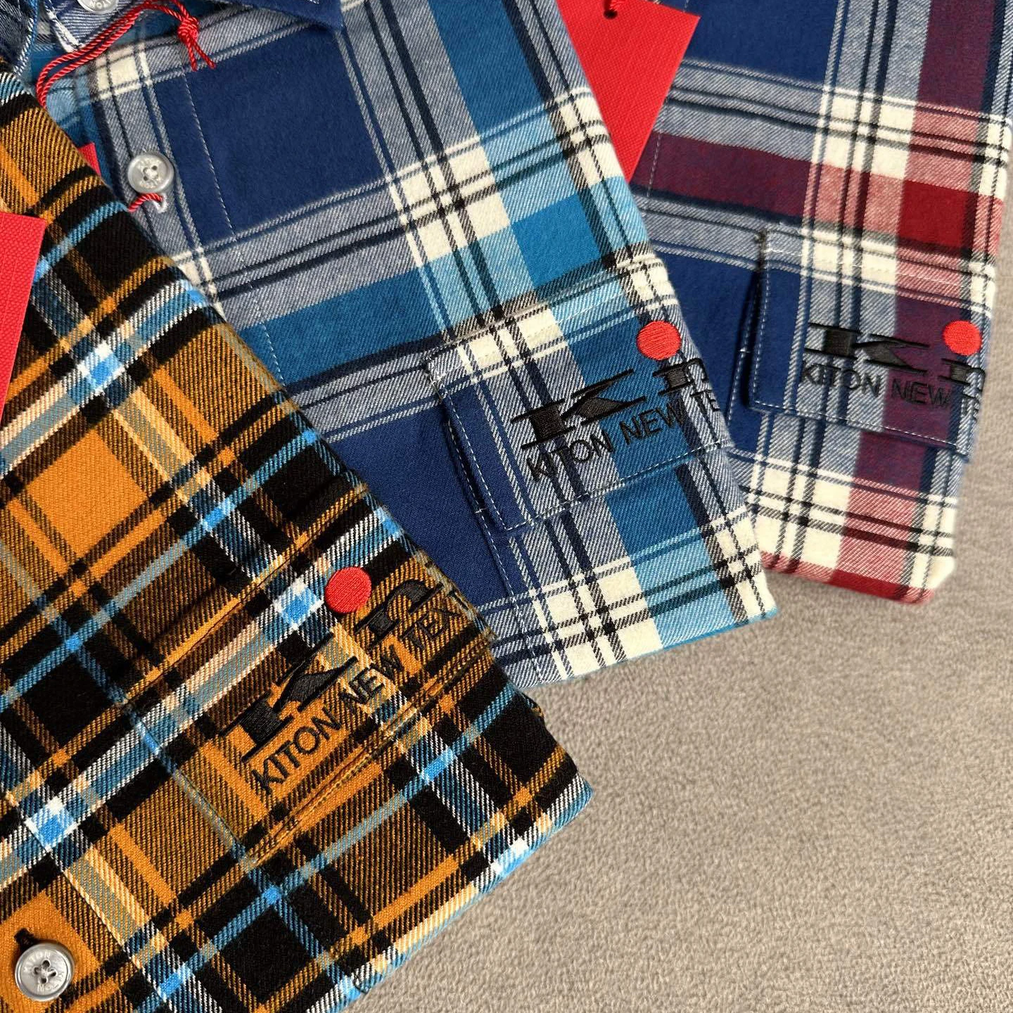 Kiton início do outono nova cor combinando negócios casual versátil moda tamanho grande lapela camisa de manga comprida masculina