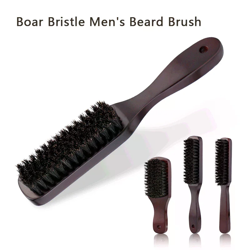 /JCS/Brush Wood Handle Boar Bristle Beard Comb Styling Detangling Straighten Brown Boar Bristles Massage Comb Hair