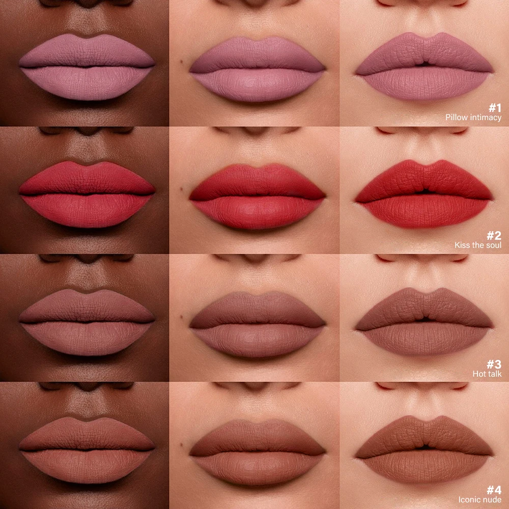 Matita per labbra opaca impermeabile Matita per contorno rosso Tinta Rossetto Tazza antiaderente a lunga durata Trucco labbra idratante 5 colori