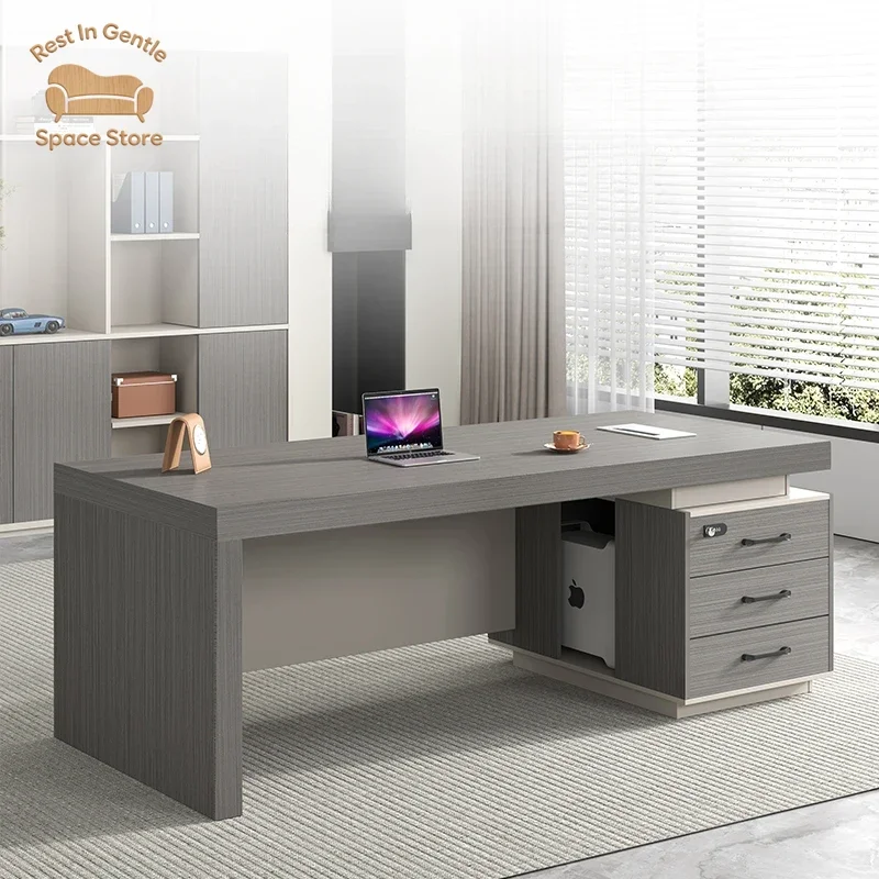 Asthetic Designer Modern Executive Desk Luxury Storage Drawers Writing Standing Desk Large Laptop Escritorios Office Furniture
