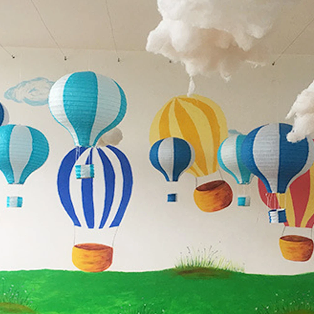 

Folding Paper Decorative Hot Air Wedding Market Party Paper Stripe Design Colorful Foldable Ceiling