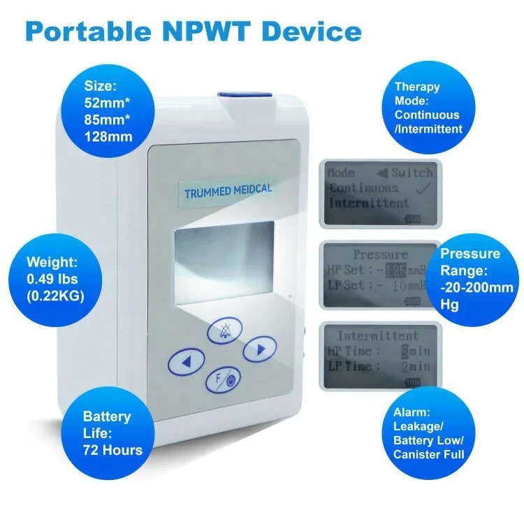 Trummed Portable NPWT VAC Medical Machine Equipment Home Wound VAC Therapy Machine