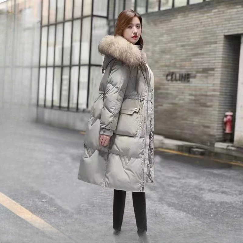 

Down Coat Winter Fashion Women's Multi-Functional Zipper Jacket Parka Fur Collar Hooded Thick Warm Waisted R490