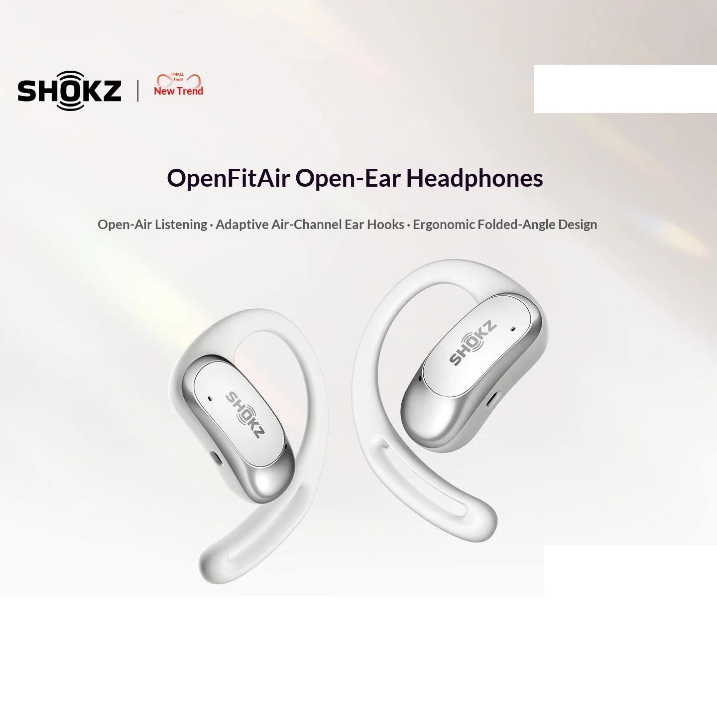 SHOKZ OpenFit Air Open Ear Earbuds Wireless Bluetooth Ear Hook Headphones for Running Gym Sports Daily Use