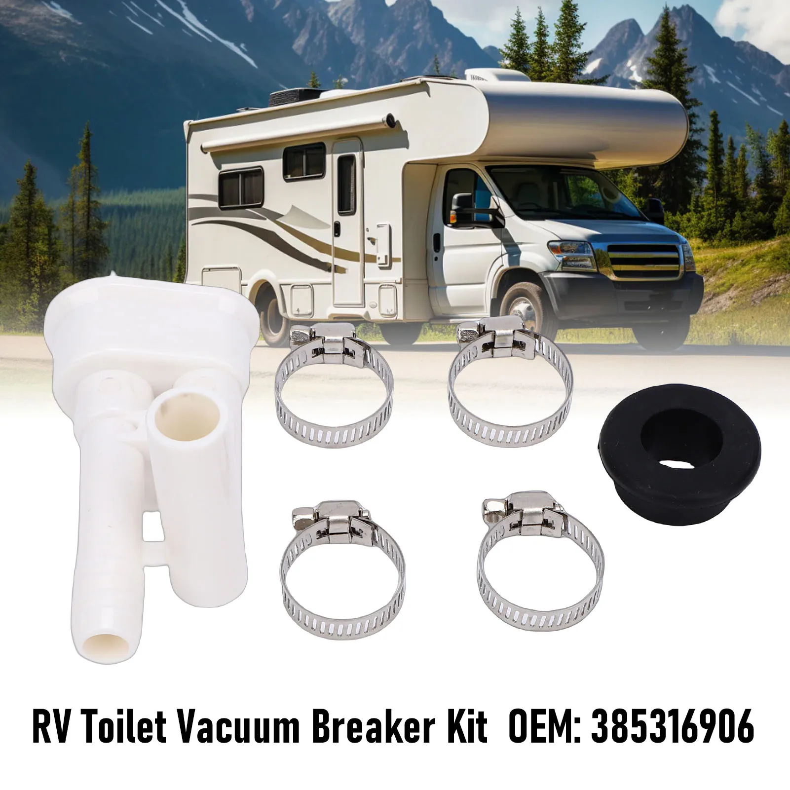 

RV Toilet Vacuum Breaker Water Valve Kit 385316906 Backflow Prevention Replacement for Sealand VacuFlush Toilet