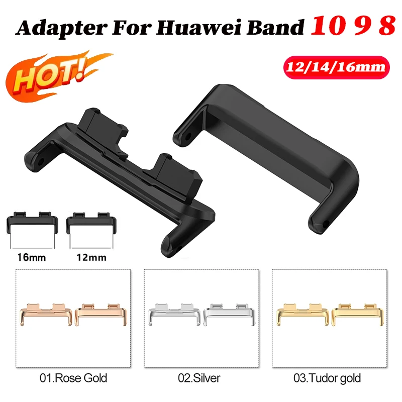 2PCS Edelstahl-Verbinder für Huawei Band 10 Smartwatch-Armband-Adapter für Huawei Band 10 9 8NFC Armband-Adapter Zubehör