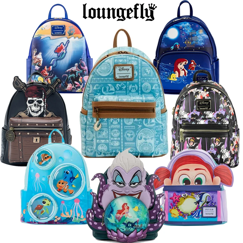 

10-й стильный новый мини-рюкзак Loungefly Disney Ocean Series с тотемом Моаны и принтом «Русалка» Nemo