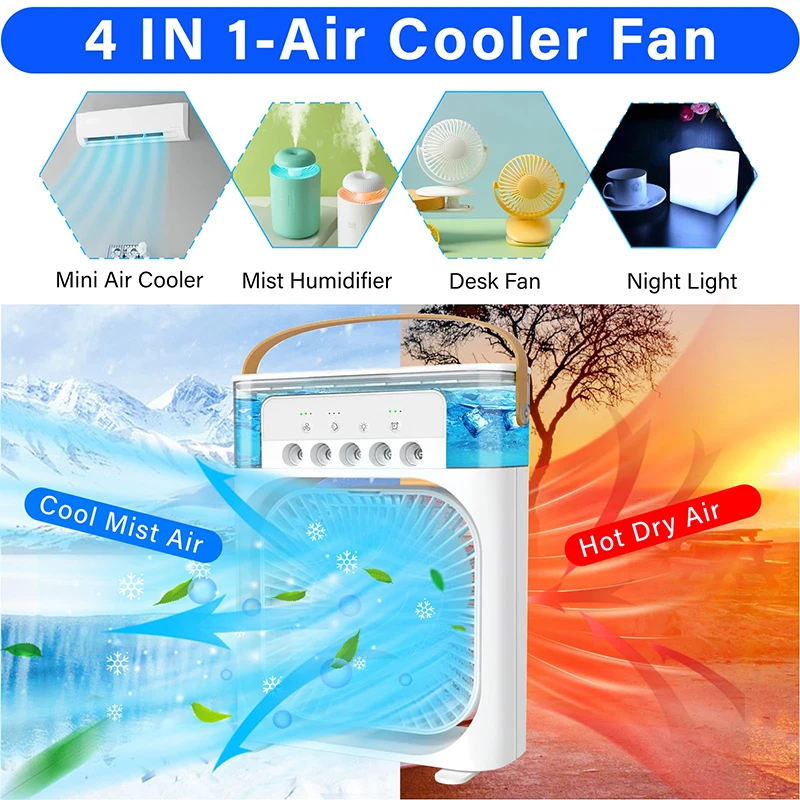 5V Wall Mount Tower Motor Fan Air Cooling Fan Water Cooler 3sped Table Plastic 3 Adjust Speed DC 5V