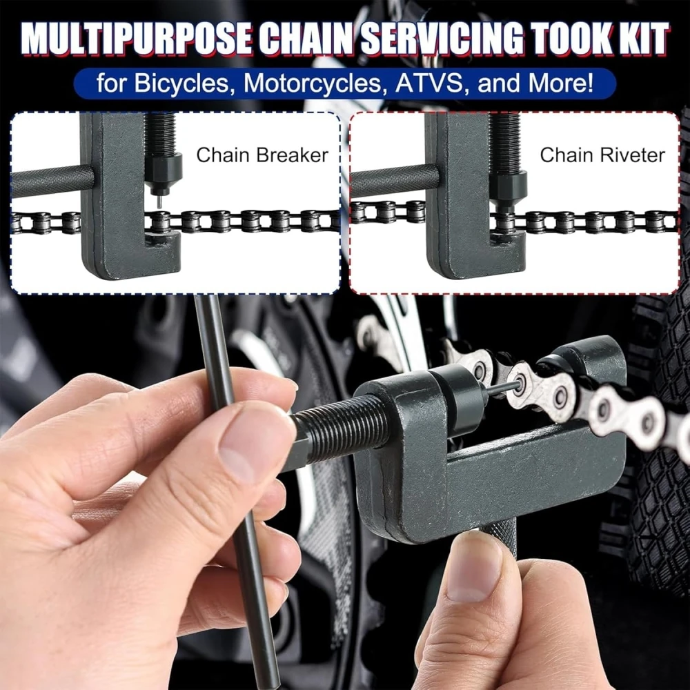 

1set Motorcycle Chain Breaker Tool Chain Breaker Tool Chain Riveting Tool For 520 525 530 08-0470 Motorcycle Accessories