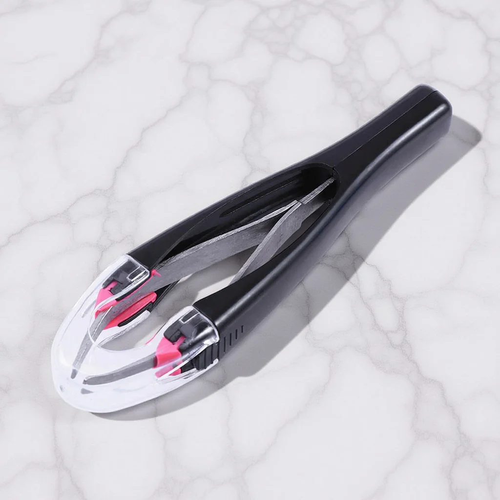 แหนบถอนขนคิ้วแบบพับเก็บได้ อัตโนมัติ ระดับมืออาชีพ ปลายเฉียง สำหรับถอนขนบนใบหน้า อุปกรณ์แต่งหน้า สีสุ่ม แหนบอัตโนมัติ