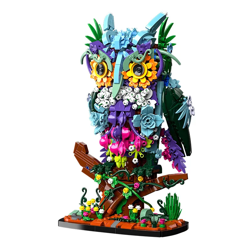 Moc 90109 modelo de coruja mecânica, kit de blocos de construção, 1358 peças, ornamento montado, brinquedos educativos, tijolos pequenos, presentes para adultos