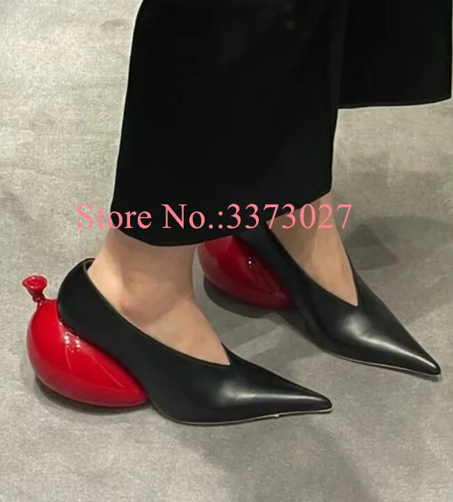 

New Arrival 2024 Balloon Heel Lady Pumps Sexy Unique Design Strange Heel Woman Shoes Fashion Pointed Toe Banquet Shoes Dropship