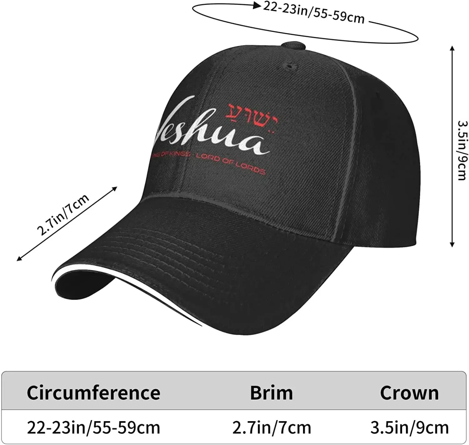 Yeshua Jesus Christian Hat for Men Women Adjustable Dad Trucker Hats Classic Baseball Cap