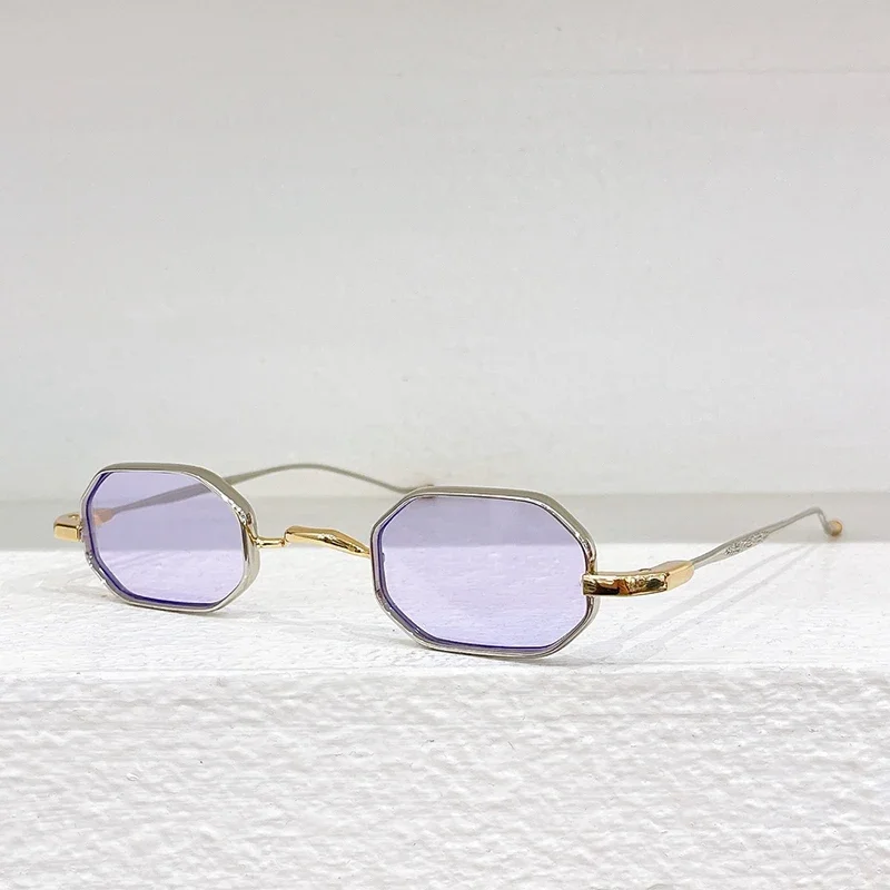 

ins THE BURN Small Rectangle Alloy Sunglasses for Men and Woman Small Face High Quality Thin Frame Optical Eyeglasses with Case