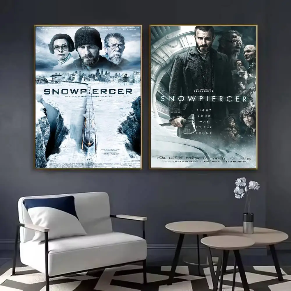 S-Snowpiercer Movie Poster Waterproof Sticky Wall Art Print For Bedroom Living Room Hallway Bar Home Decor