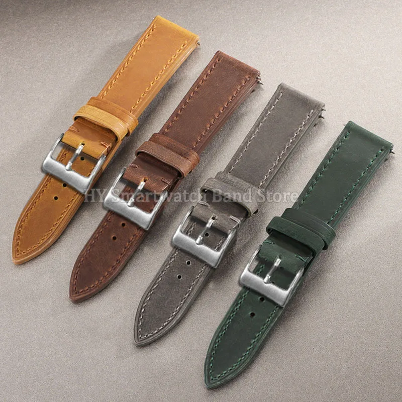 Quick Release Leather Watch Strap 18mm 19mm 20mm 21mm 22mm 24mm Universal Watch Belt Fashion Black Brown Watch Band Accessories