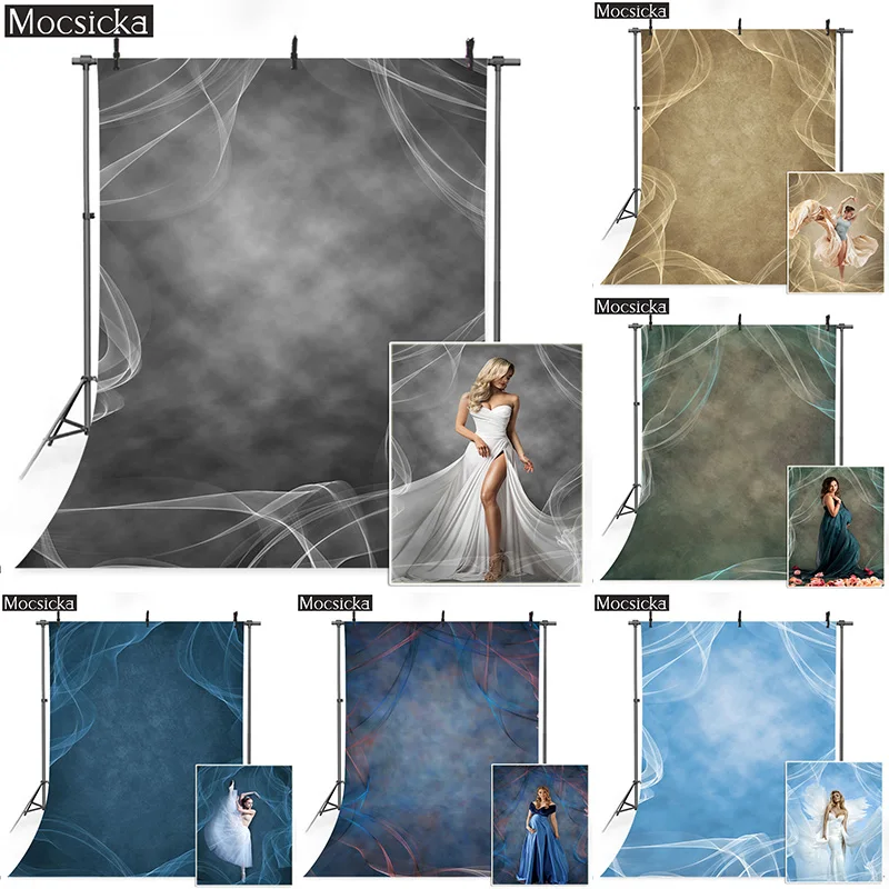 

Smoke Abstract Texture Photography Backdrop Solid Color Vintage Gradient Surface Smoke Wall Maternity Portrait Photo Backgrounds