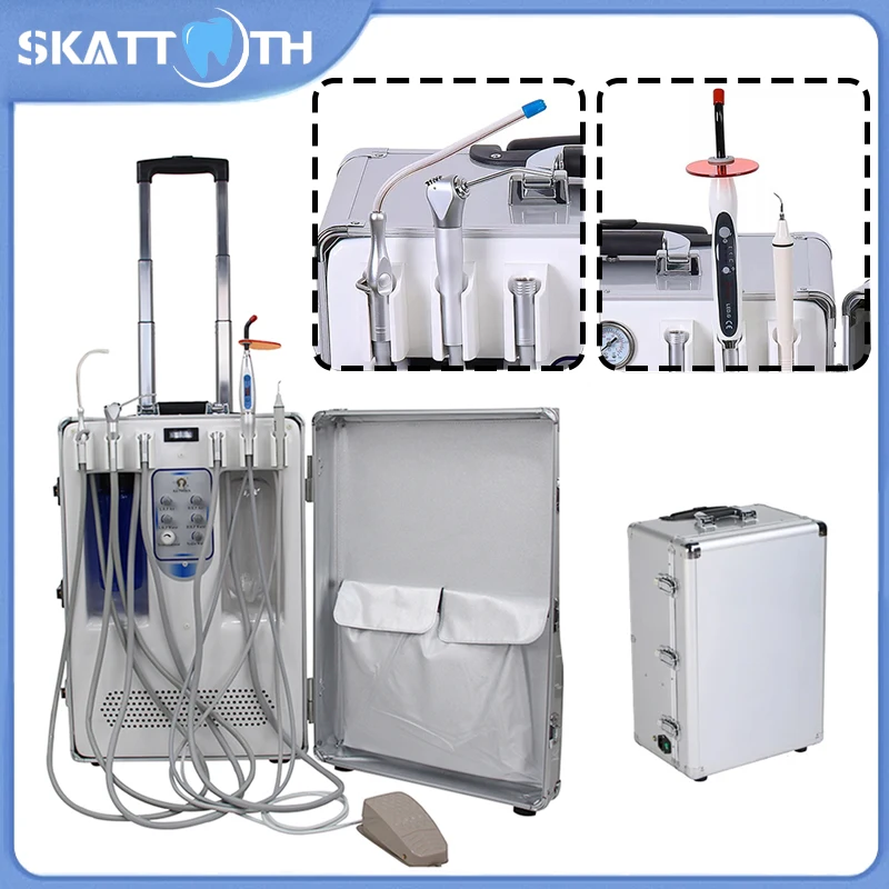 Dental Delivery Unit Air Compressor Suction System 6Hole with Light Curing Ultrasonic Scaler Portable Dental Portable Equipment