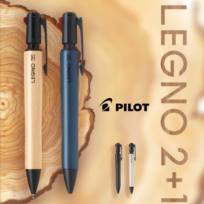 

PILOT LEGNO Wood Barrel 3in1 Multifunction Pen,0.7mm Ballpoint Pen+0.5mm Auto Pencil Premium Hybrid Ink For Elegant Writing Gift
