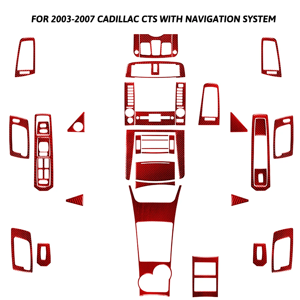 

Car Center Console Control Panel Decoration Carbon Fiber Sticker For Cadillac CTS 2003-2007 With Navigation System