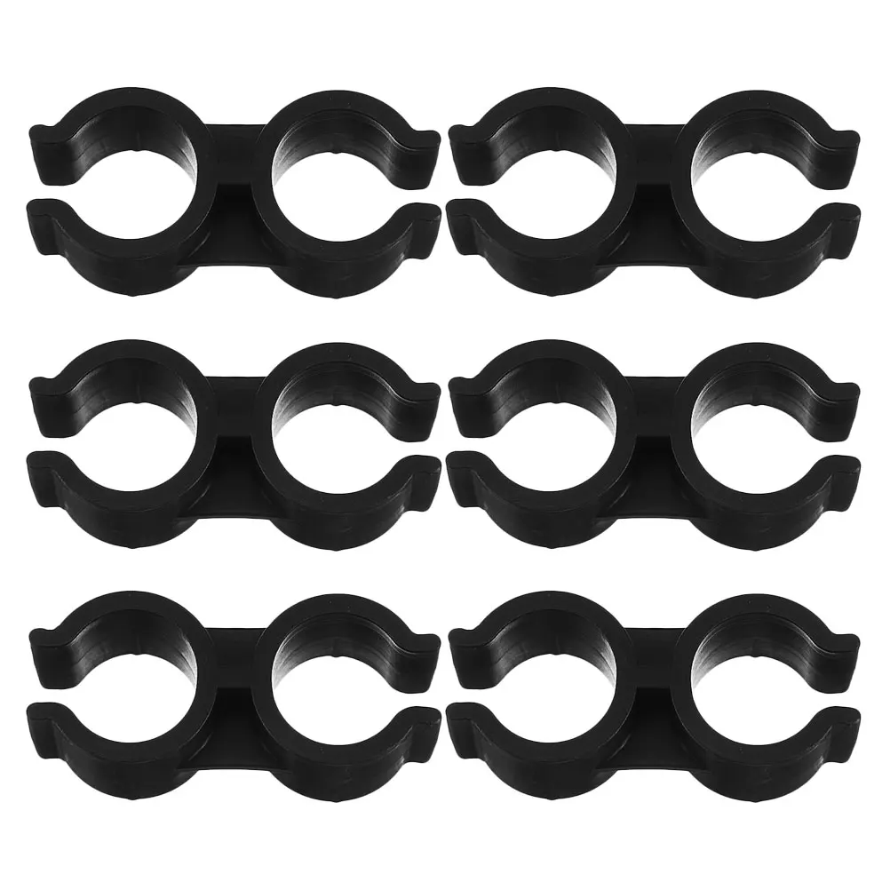 

6 Pcs Pipe Clamps Dual Head Plastic H Type Butterfly Connector Bracket for Pipe Tube Support clamp pipe connector shelf